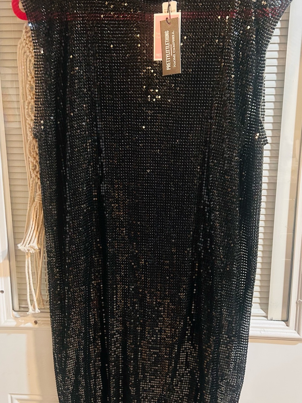 PrettyLittleThing Black Sequin Mini Dress